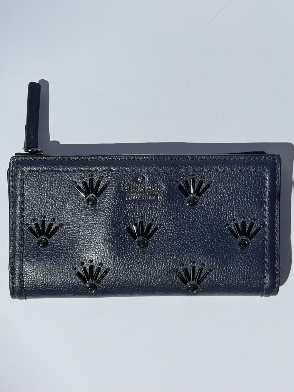 Kate Spade New York Navy Leather Embellished Continental Wallet